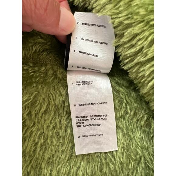 North Face Women's Kiri Hoodie Pullover in green monkey fleece Sz Small - Picture 8 of 8